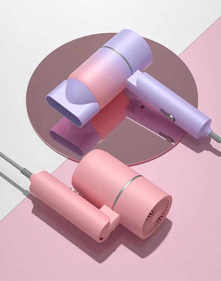 Mini Secador de Cabelo com Íons Negativos – Brilho e Proteção Antifrizz (Dobrável)