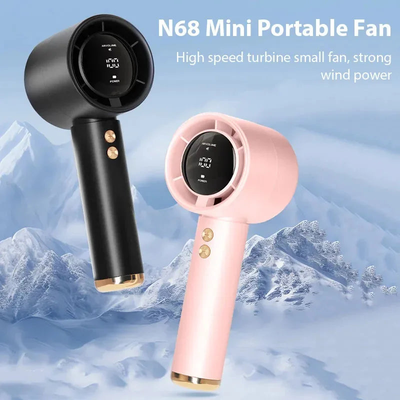 Ventilador de Bolso Ultra Potente – Display Digital e Controle Total de Ventilação