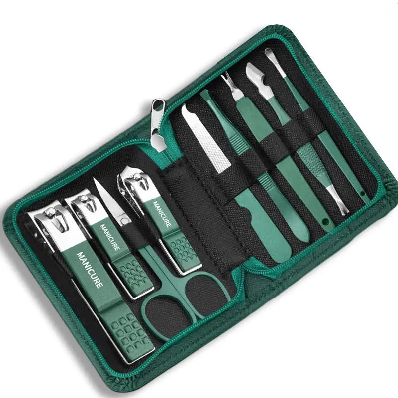 7/10/12/18 Peças Kit Manicure Profissional em Aço Inox – Estojo de Luxo