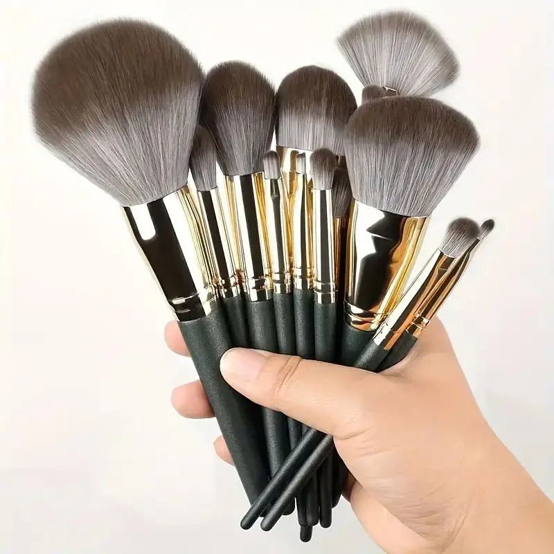 Mega Kit de Maquiagem Profissional: Até 16 Pincéis + Esponjas e Bag de Luxo