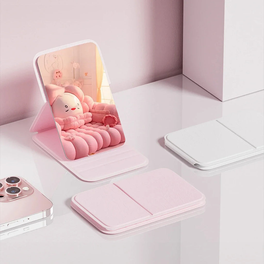 Mini Espelho de Maquiagem Articulado – Perfeito para Mesa, Escritório e Dormitório