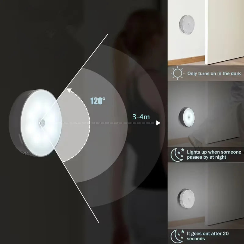 Luminária LED com Sensor de Movimento – Ativação Automática e Sem Fio