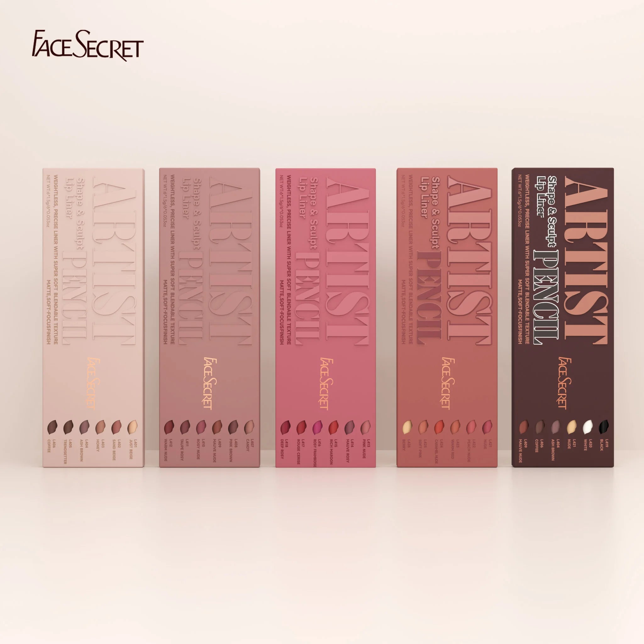 Face Secret Lip Liner Set – Lápis Labial de Alta Precisão e Longa Duração
