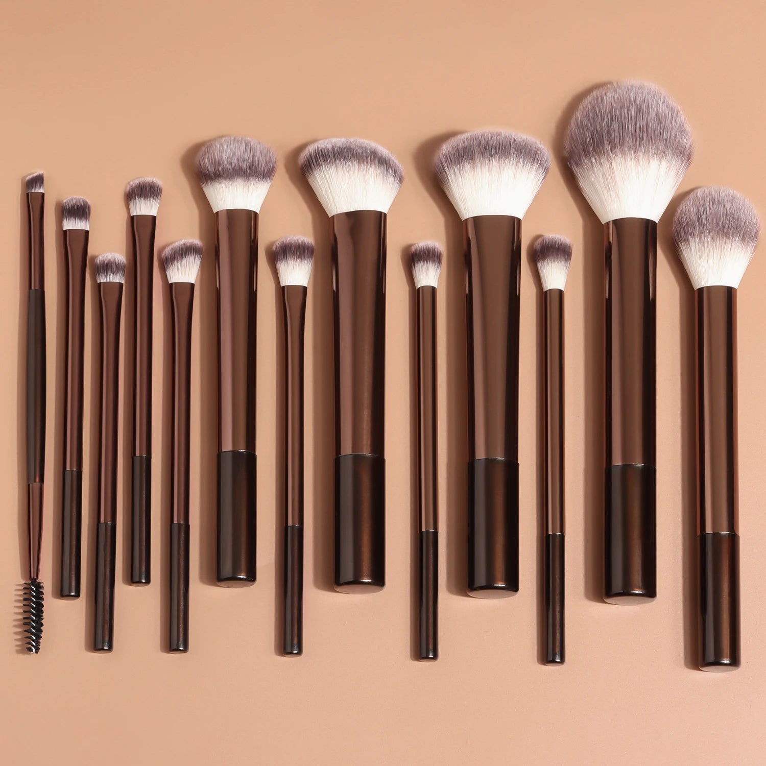 Kit Profissional de Maquiagem Ronshadow – 13 Pincéis Essenciais para Rosto e Olhos.