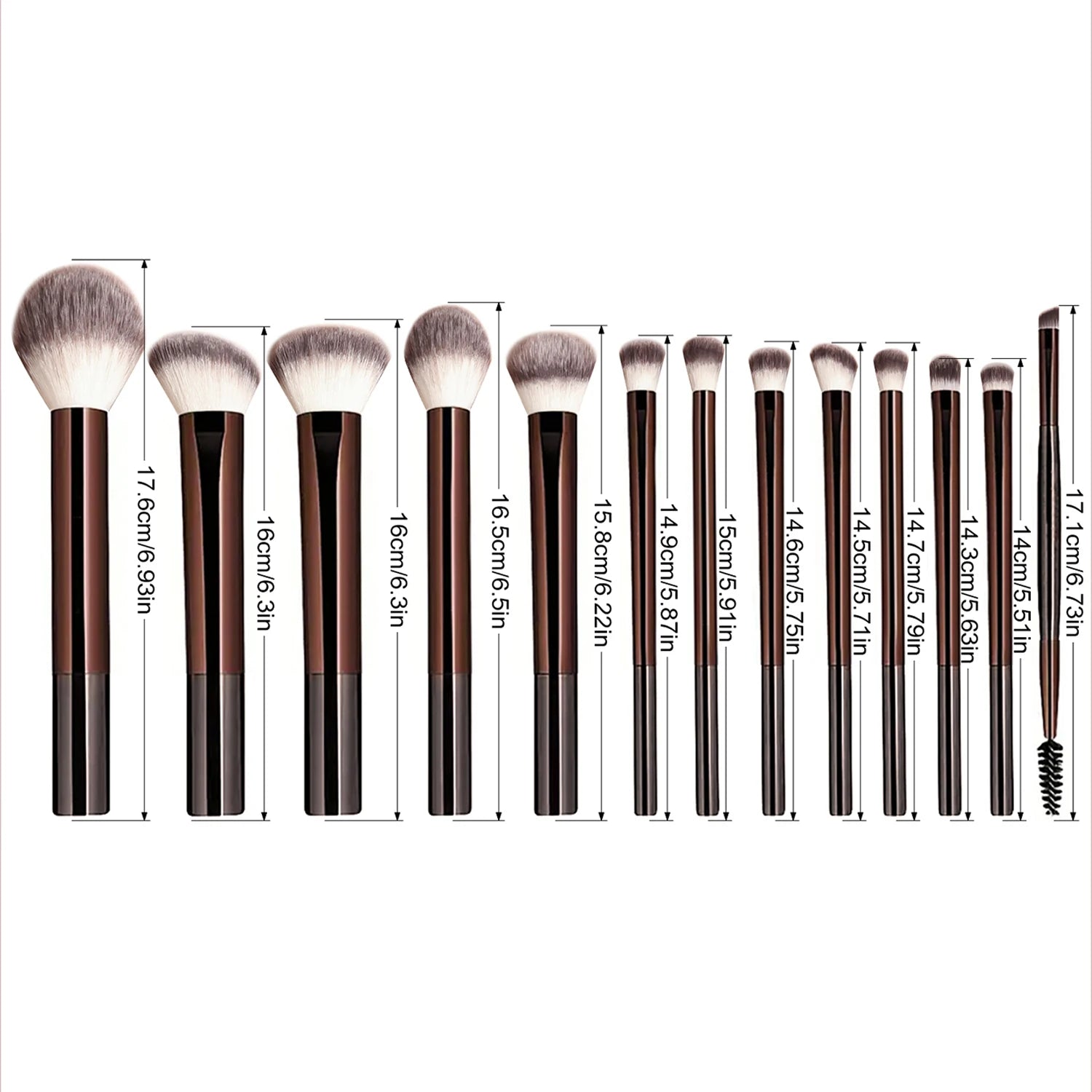 Kit Profissional de Maquiagem Ronshadow – 13 Pincéis Essenciais para Rosto e Olhos.
