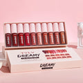 10pcs Lip Gloss Velvet Lipstick - À Prova de Tudo e 24h de Duração!