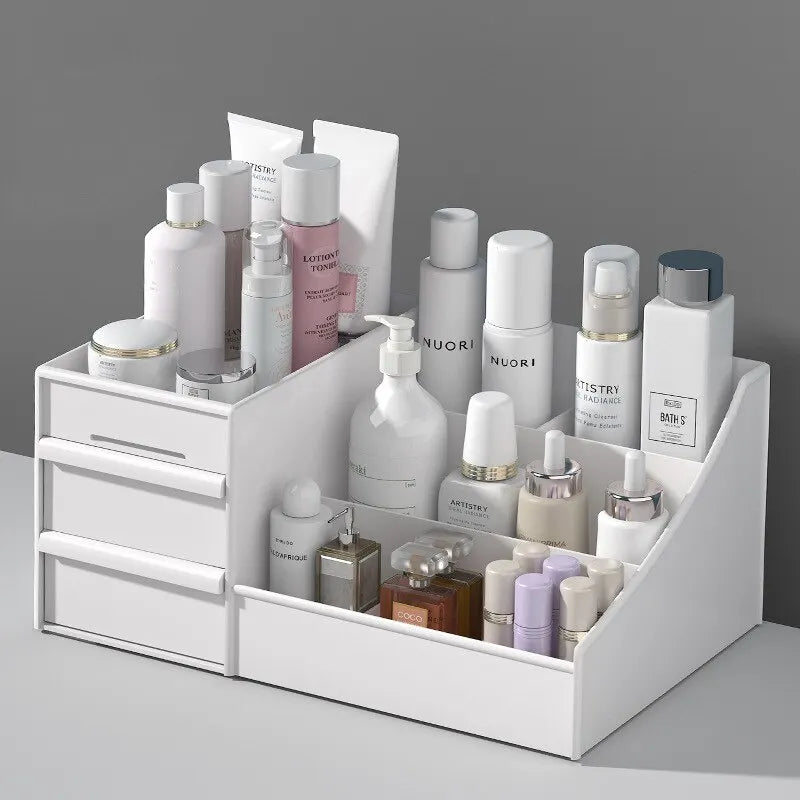 1/3PCS Organizador de Luxo White Edition – Gaveta e Prateleira para Skin Care