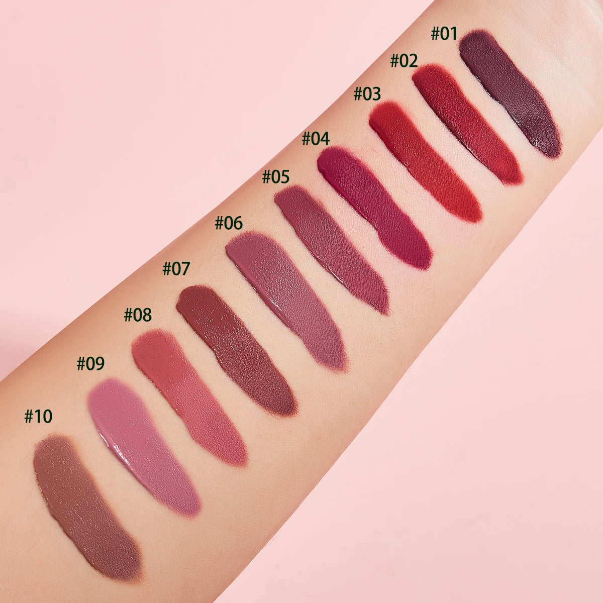 10pcs Lip Gloss Velvet Lipstick - À Prova de Tudo e 24h de Duração!