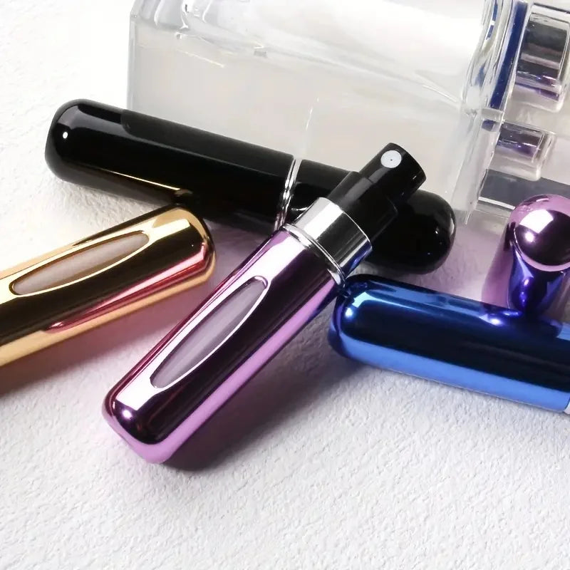 5Pcs 5ml Spray de Perfume Premium em Alumínio – Fragrância Favorita Sempre com Você