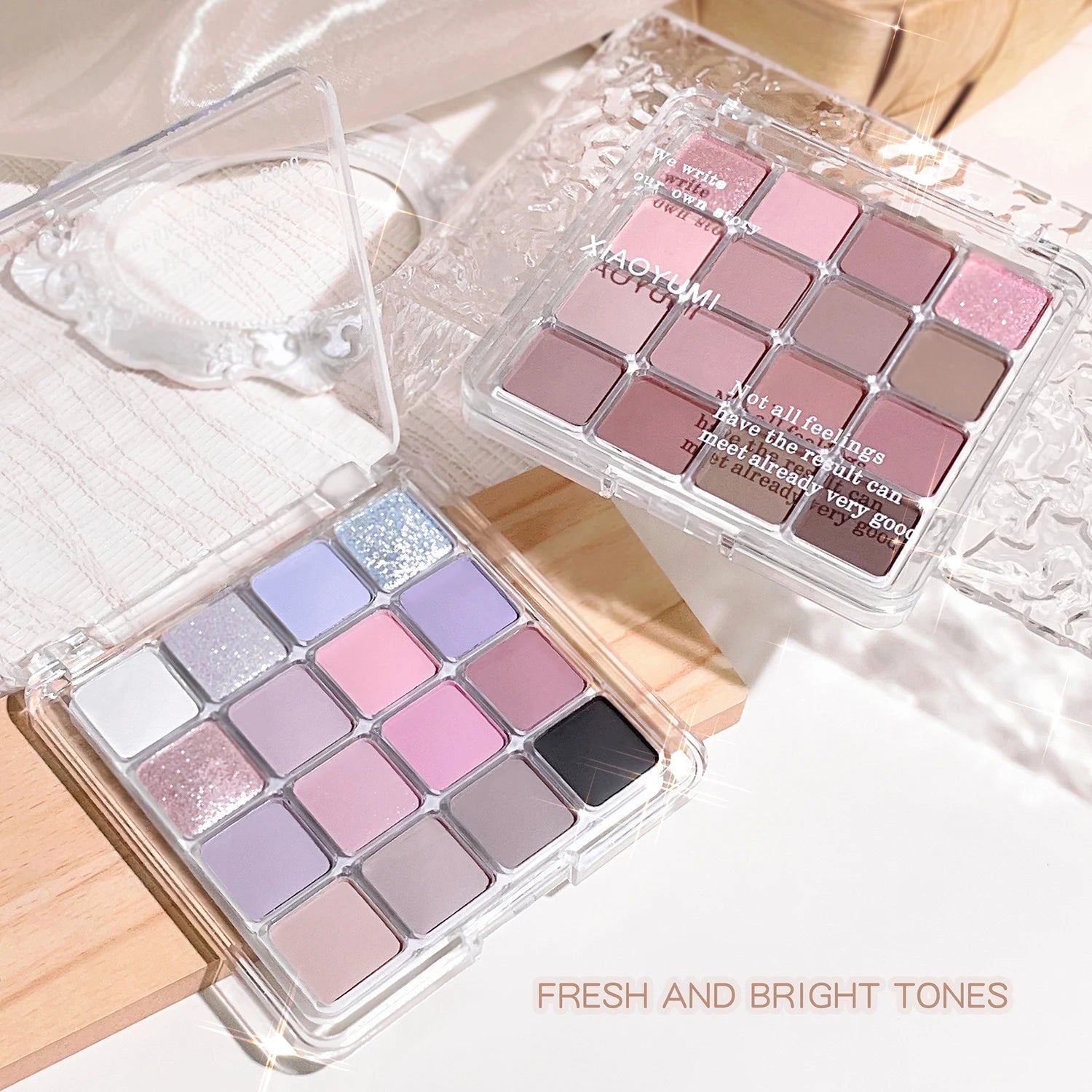Paleta de Sombras XIAOYUMI 16 Cores – Tons Terrosos, Matte e Glitter.
