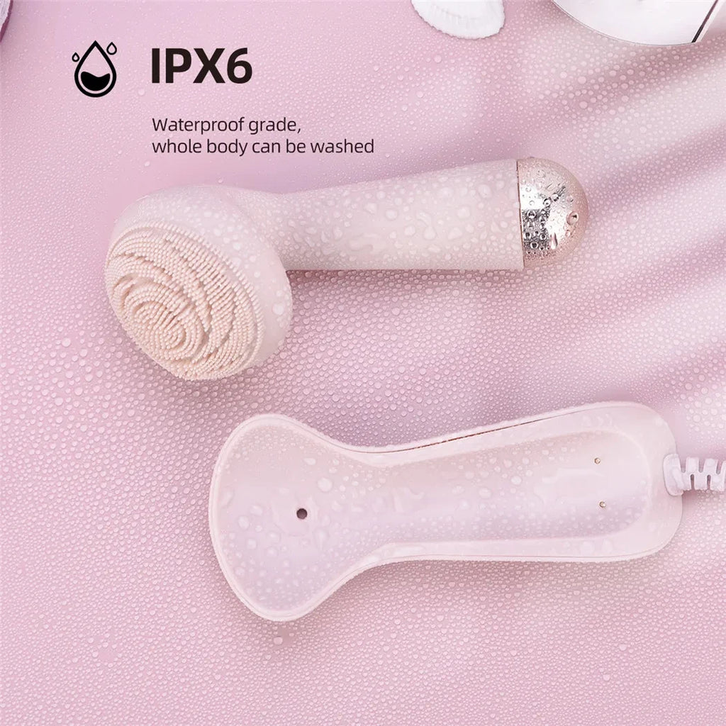 Aparelho de Limpeza Facial de Silicone com Vibração: Pele Renovada, Poros Limpos e Efeito Massageador
