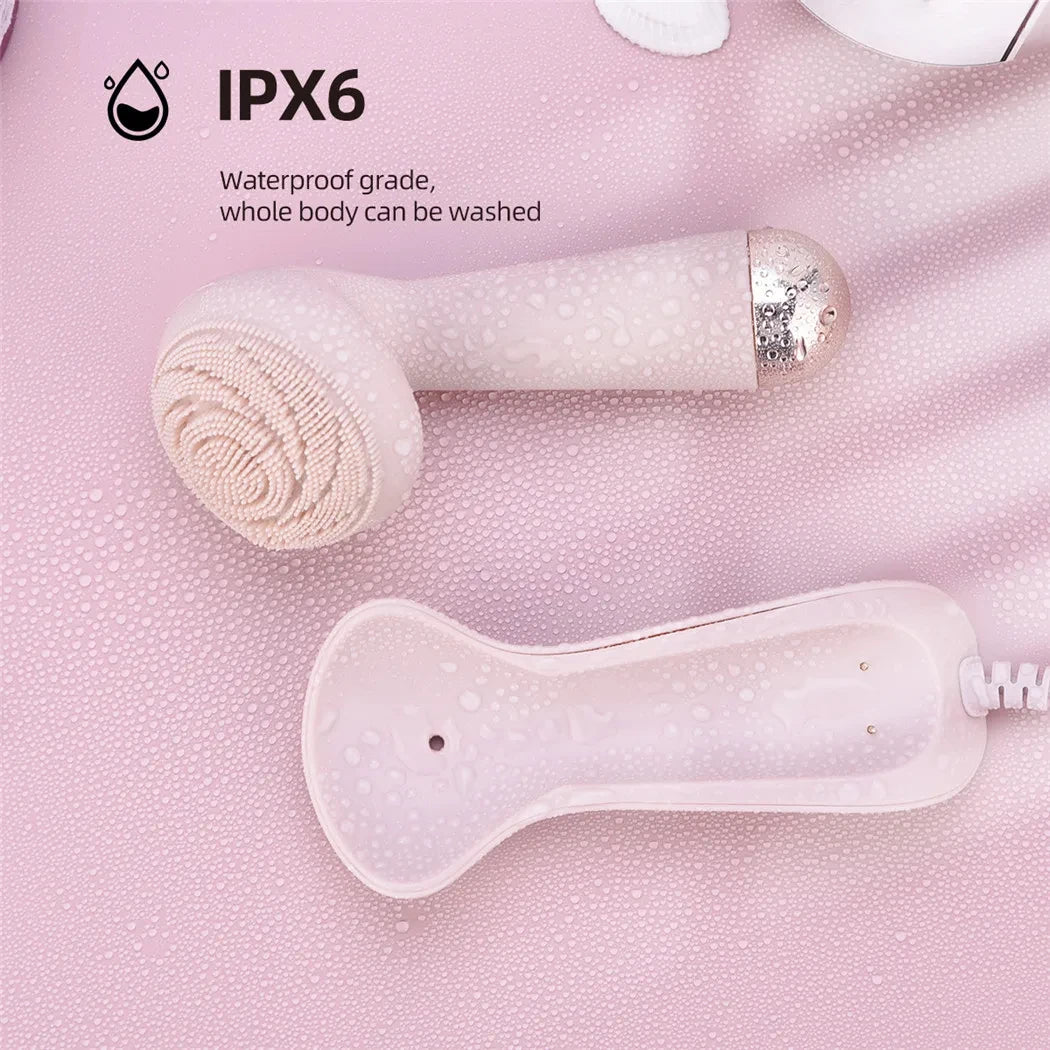 Aparelho de Limpeza Facial de Silicone com Vibração: Pele Renovada, Poros Limpos e Efeito Massageador
