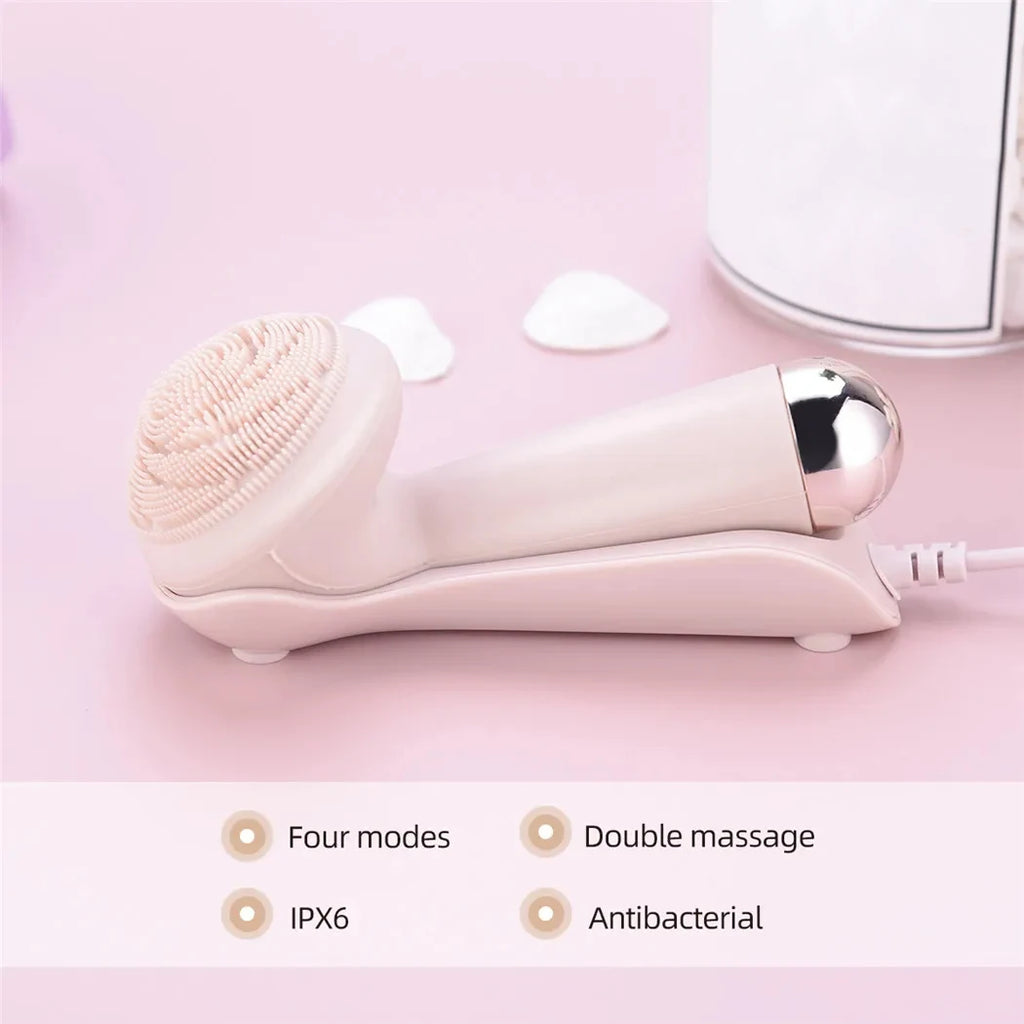 Aparelho de Limpeza Facial de Silicone com Vibração: Pele Renovada, Poros Limpos e Efeito Massageador