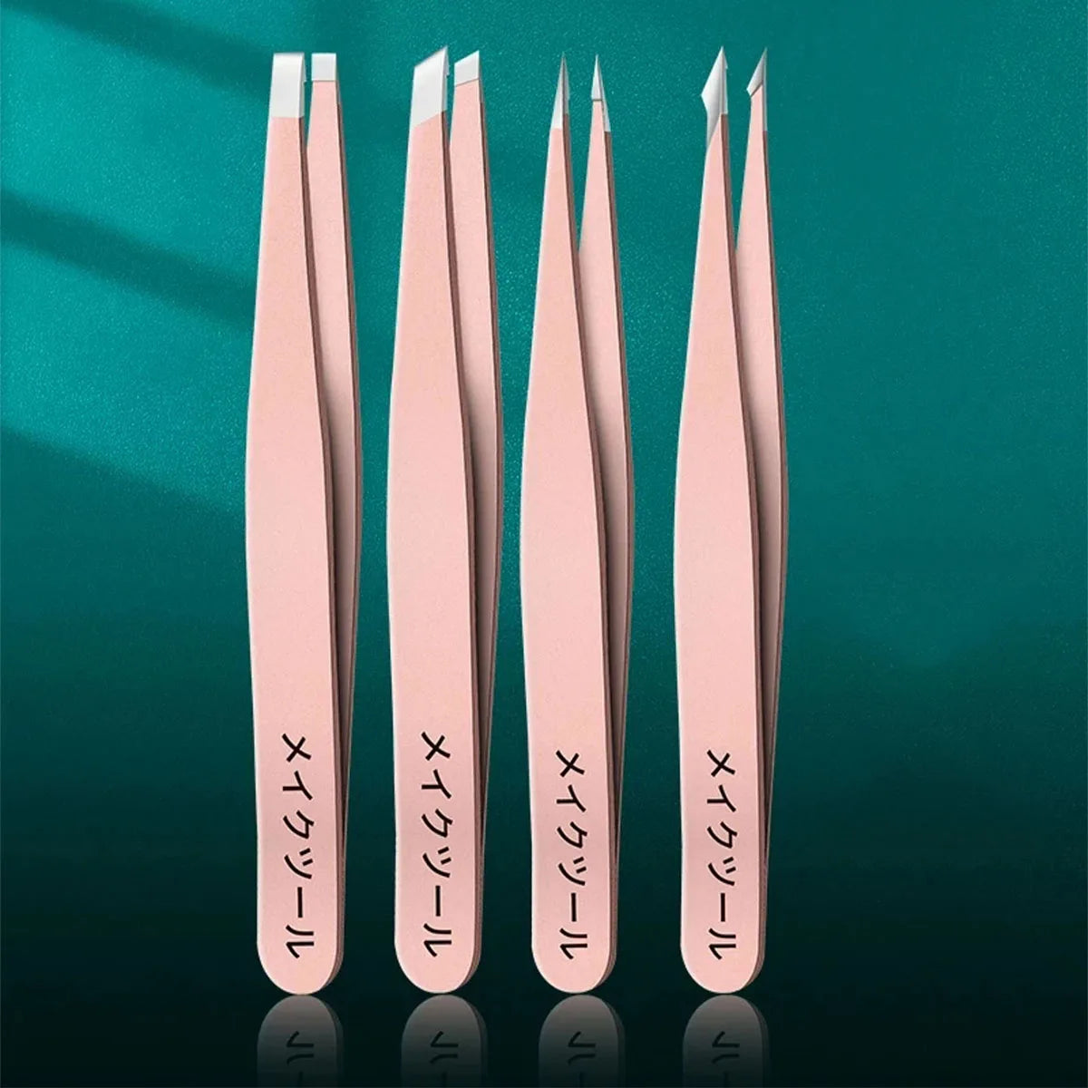 Kit 4 Pinças Profissional OLOEY – Aço Inoxidável Antibacteriano