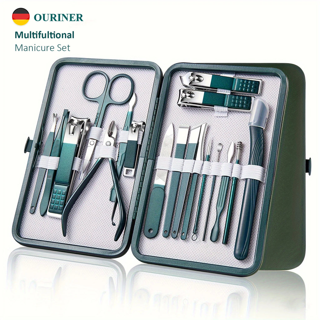 7/10/12/18 Peças Kit Manicure Profissional em Aço Inox – Estojo de Luxo