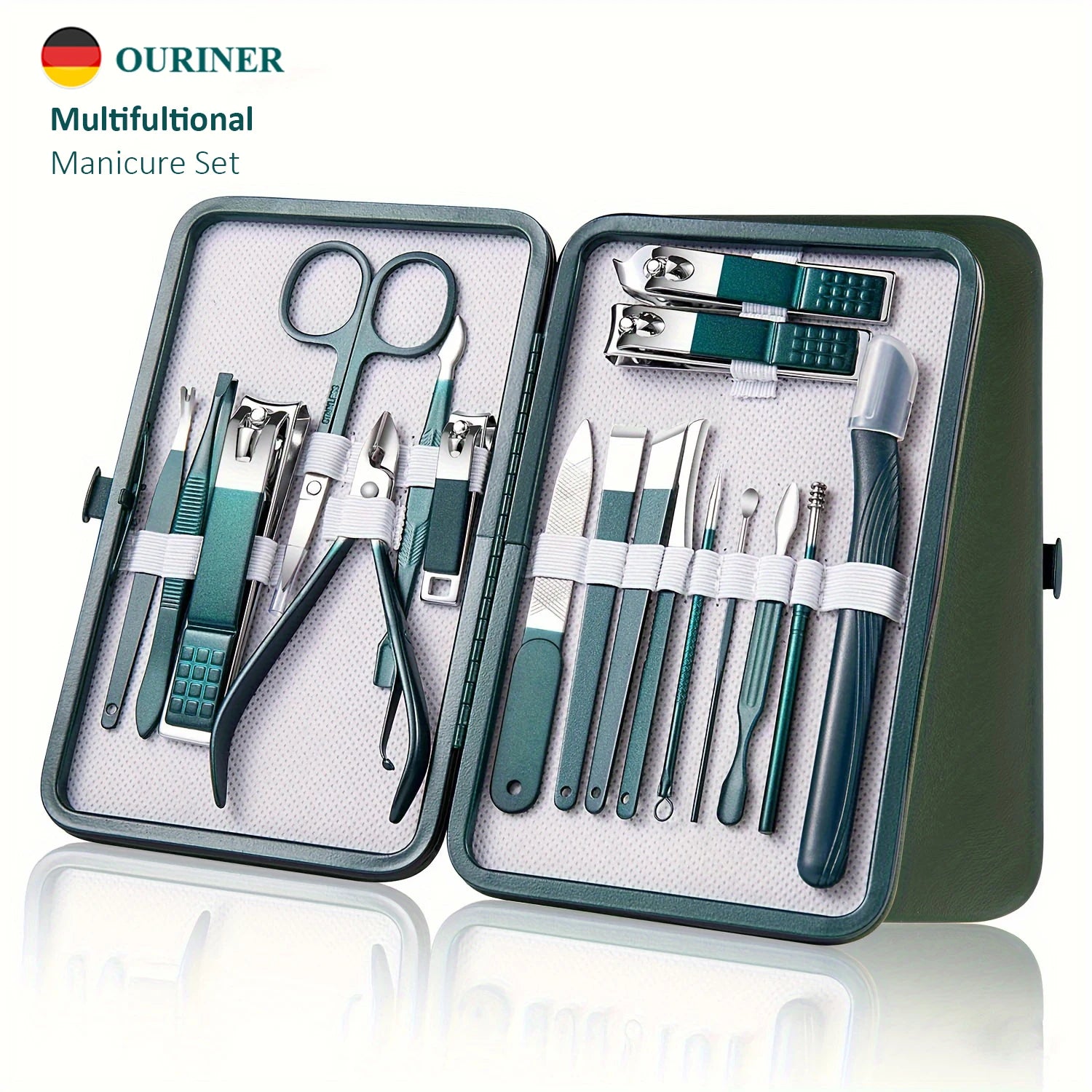 7/10/12/18 Peças Kit Manicure Profissional em Aço Inox – Estojo de Luxo