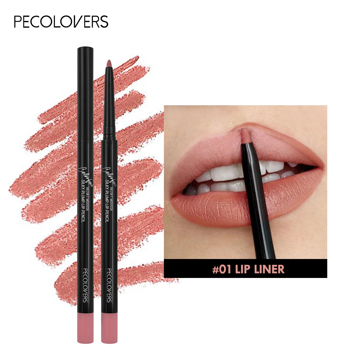 12 Cores Lápis de Contorno Labial Precision – Definição Perfeita, Longa Duração Á Prova Dágua