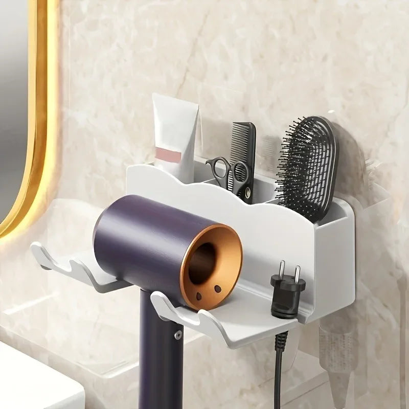 Suporte Organizador de Secador de Cabelo – Instalação Sem Furos e Design Clean