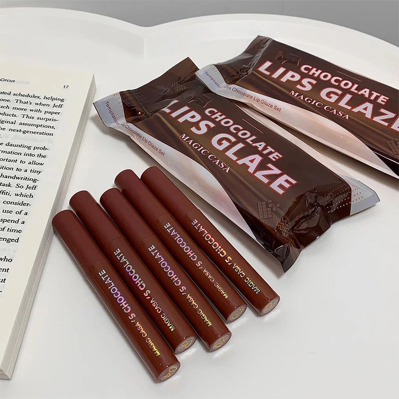 Kit Chocolate Five: 5 Batons Líquidos Matte com Efeito Aveludado