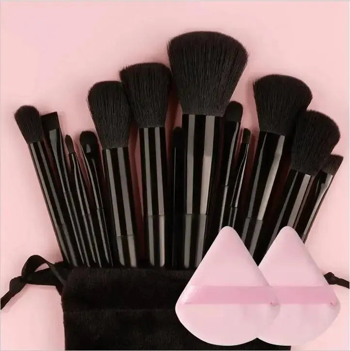Mega Kit de Maquiagem Profissional: Até 16 Pincéis + Esponjas e Bag de Luxo