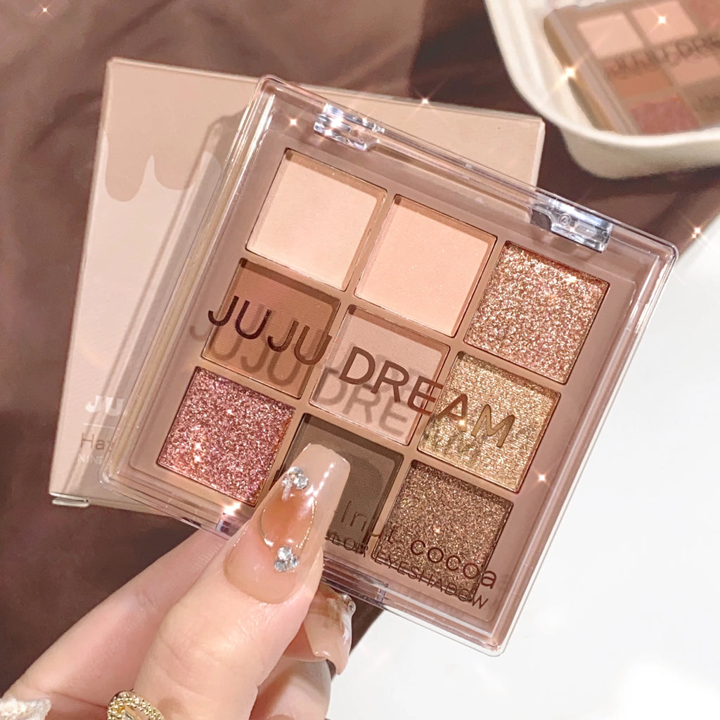 Paleta de Sombras Multifuncional – 8+ Cores com Acabamento Glitter e Metálico