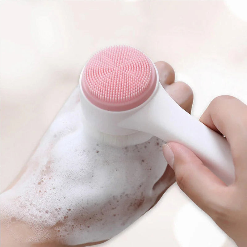 Escova Facial Dual-Action 3D – Limpeza Profunda e Massagem Relaxante