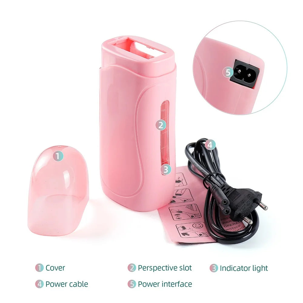 Kit de Depilação Roll-On Profissional Foreverlily – Sistema Aquecedor Completo para Rosto e Corpo