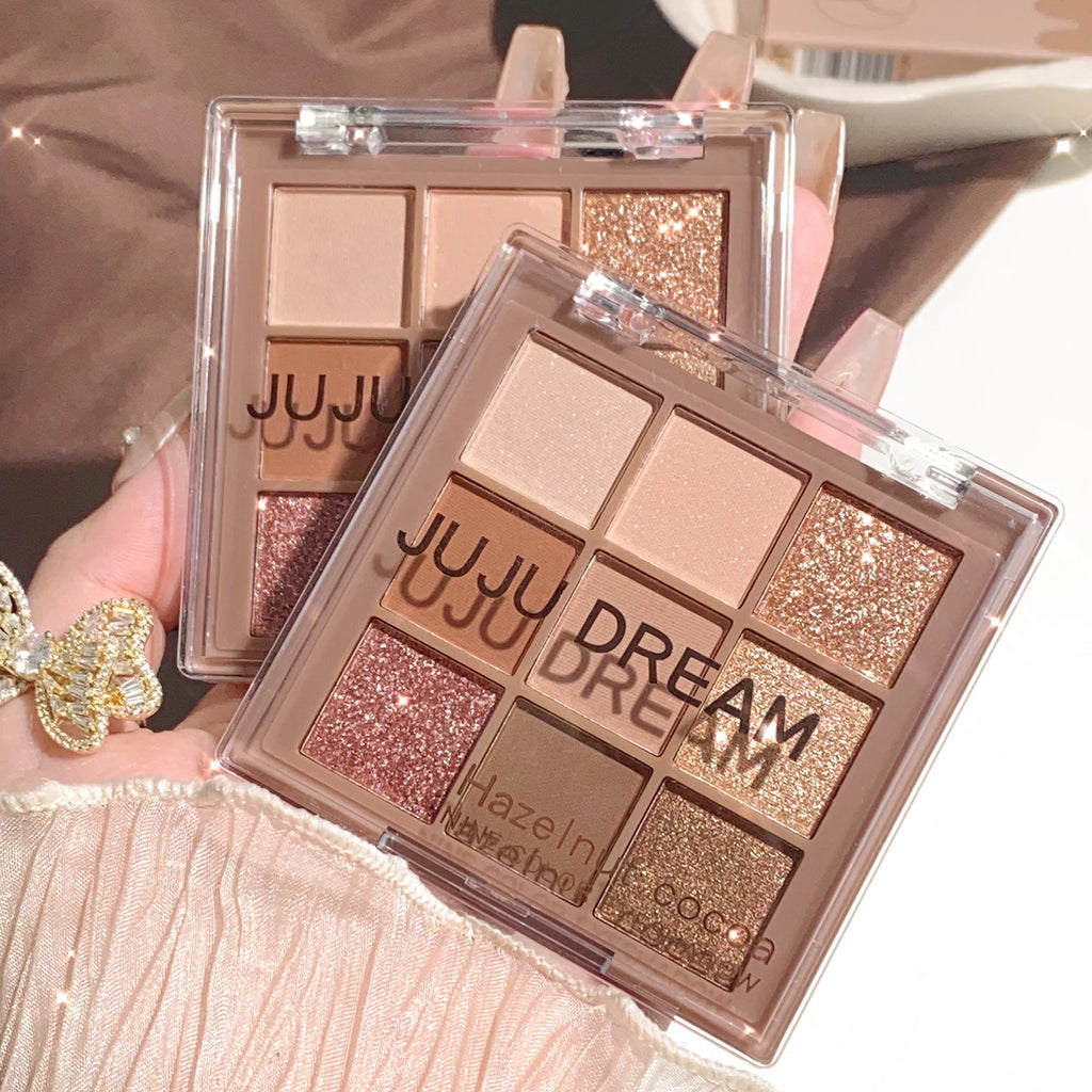 Paleta de Sombras Multifuncional – 8+ Cores com Acabamento Glitter e Metálico