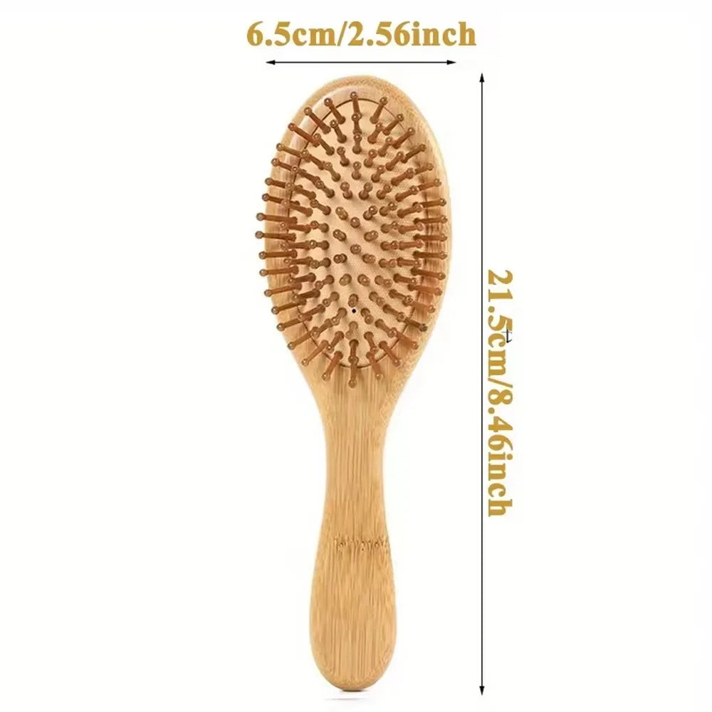 Escova de Bambu Natural YUNTES – Massagem Terapêutica e Estímulo ao Crescimento