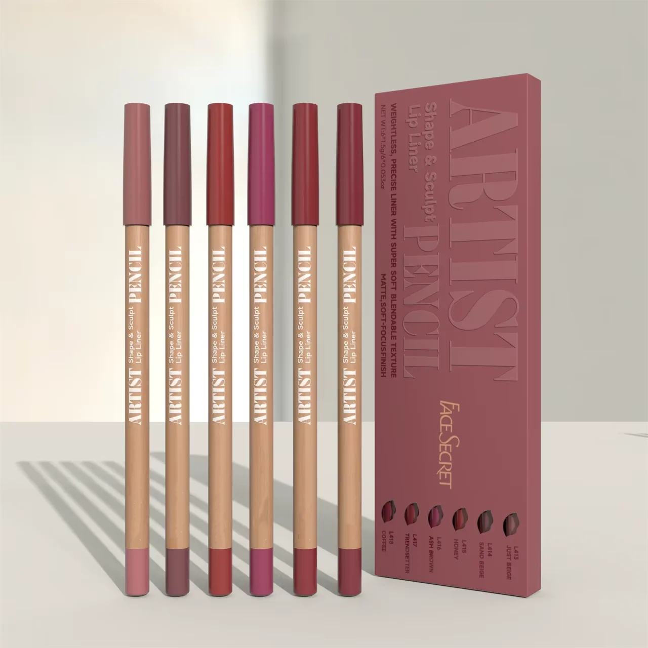 Face Secret Lip Liner Set – Lápis Labial de Alta Precisão e Longa Duração