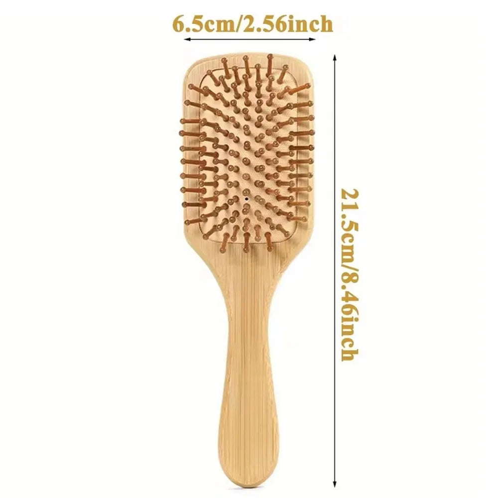 Escova de Bambu Natural YUNTES – Massagem Terapêutica e Estímulo ao Crescimento