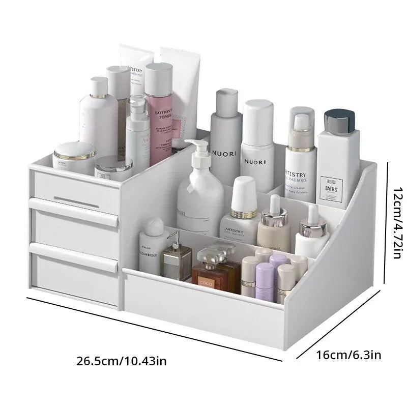 1/3PCS Organizador de Luxo White Edition – Gaveta e Prateleira para Skin Care