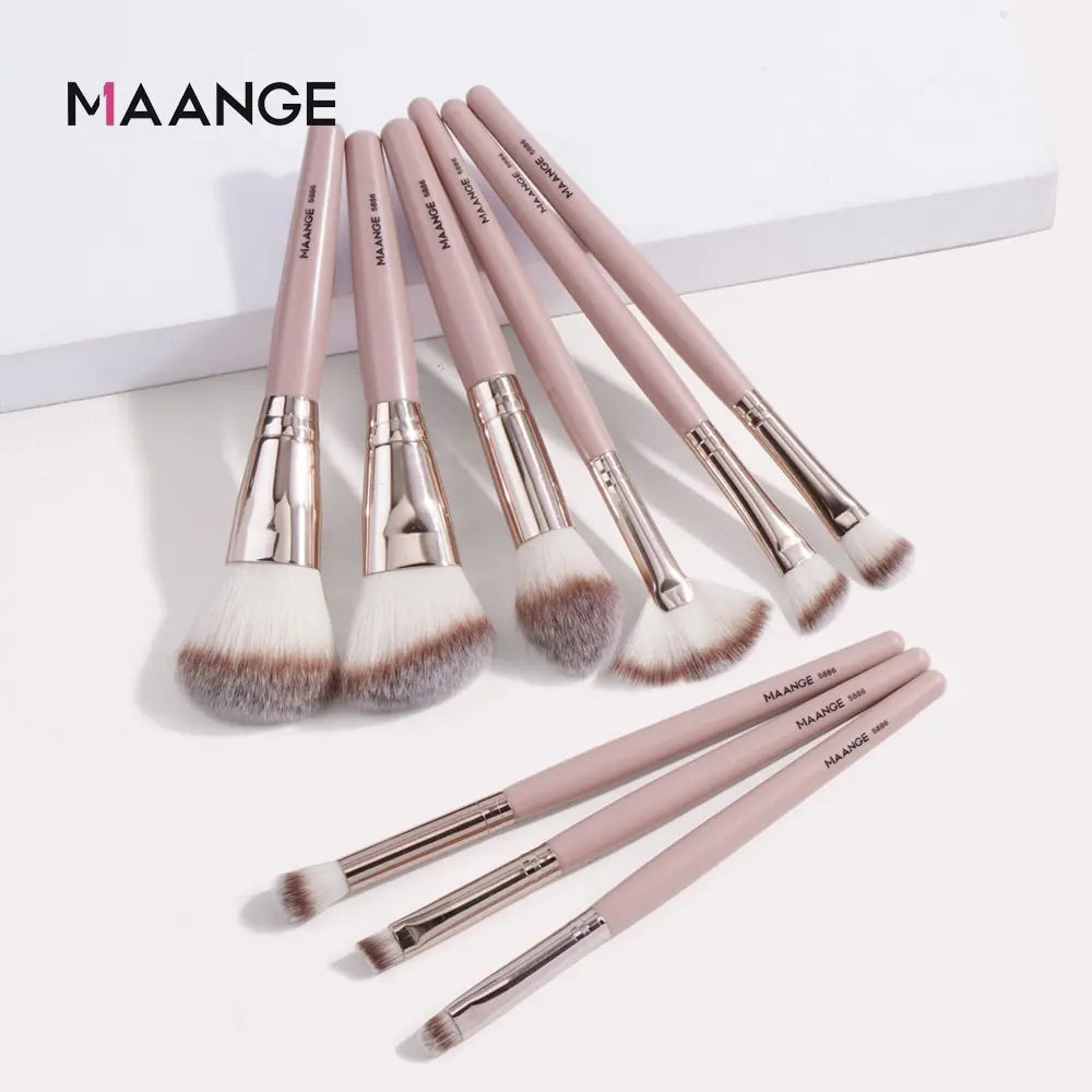 Pincéis de Maquiagem Profissionais MAANGE – Cerdas Super Macias e Design Elegante