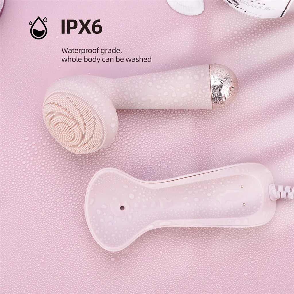 Aparelho de Limpeza Facial de Silicone com Vibração: Pele Renovada, Poros Limpos e Efeito Massageador