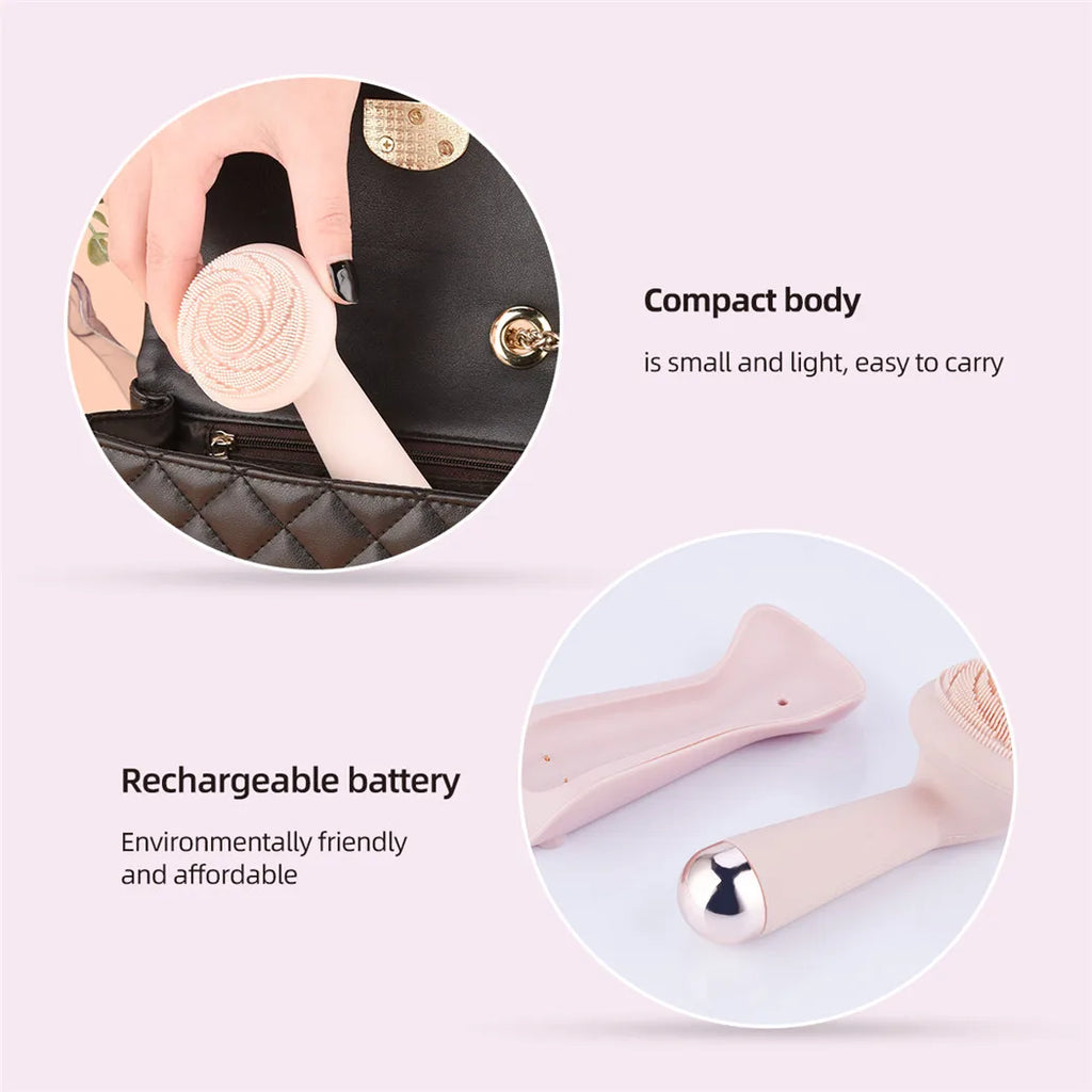 Aparelho de Limpeza Facial de Silicone com Vibração: Pele Renovada, Poros Limpos e Efeito Massageador