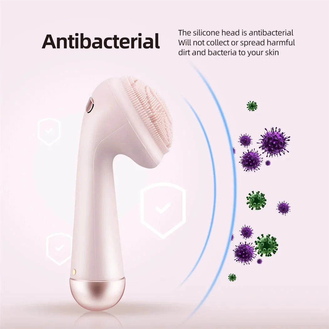 Aparelho de Limpeza Facial de Silicone com Vibração: Pele Renovada, Poros Limpos e Efeito Massageador