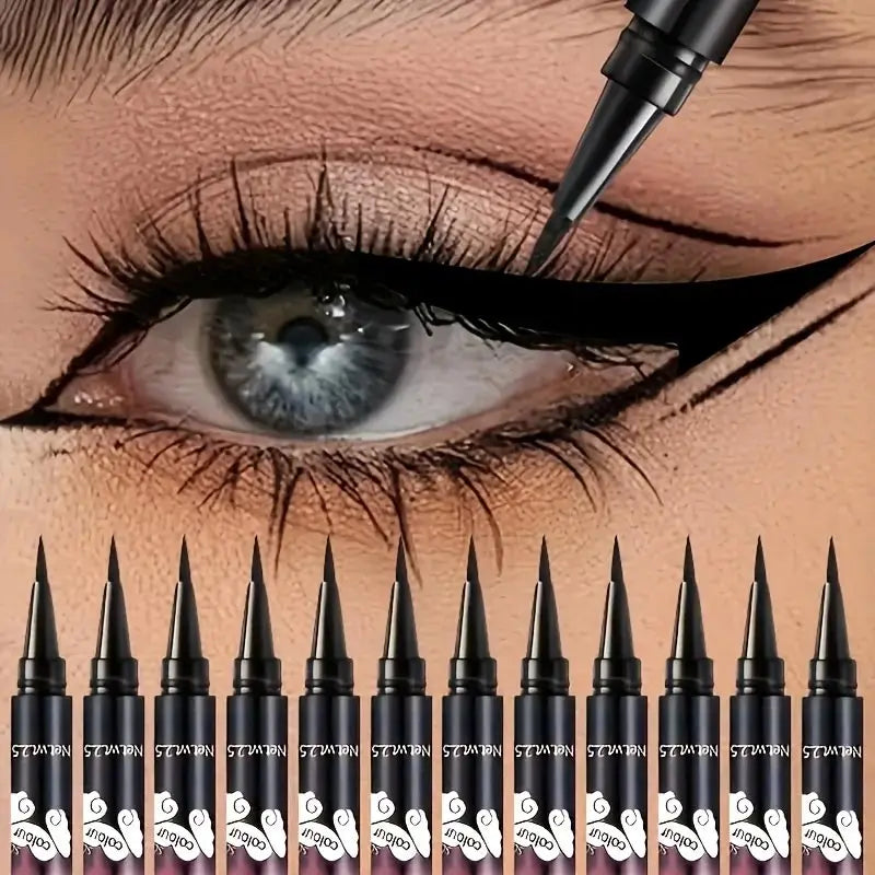 Kit 12 Canetas Delineadoras Black: Ultra Preta, À Prova D'água e Longa Duração