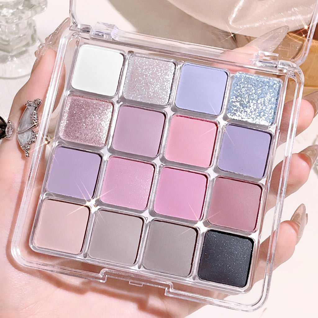 Paleta de Sombras XIAOYUMI 16 Cores – Tons Terrosos, Matte e Glitter.