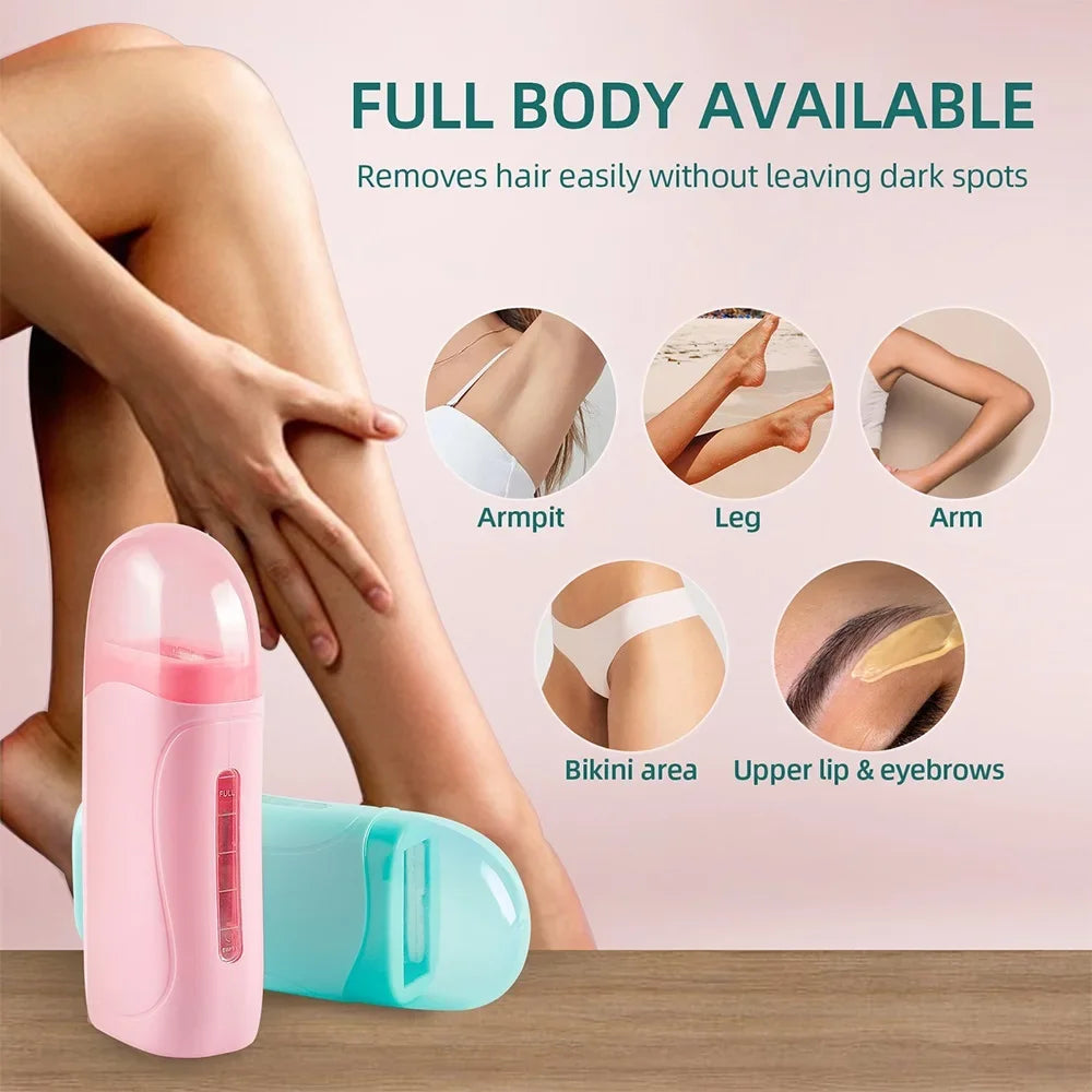 Kit de Depilação Roll-On Profissional Foreverlily – Sistema Aquecedor Completo para Rosto e Corpo