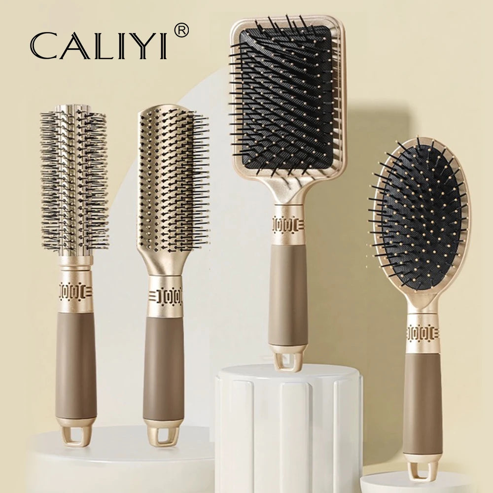 CALIYI Kit 4 Escovas de Cabelo Profissionais – Desembaraço e Massagem Capilar.