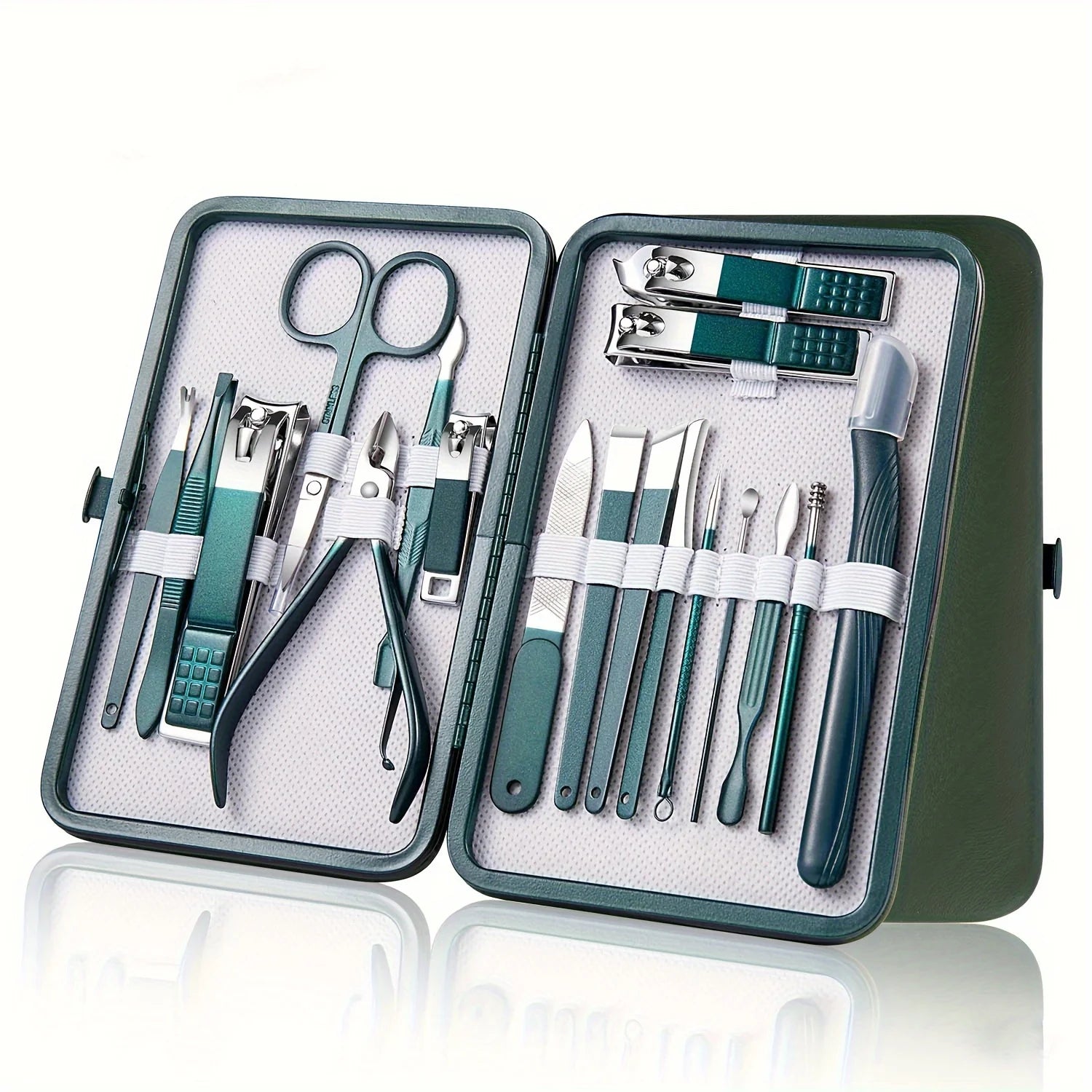 7/10/12/18 Peças Kit Manicure Profissional em Aço Inox – Estojo de Luxo