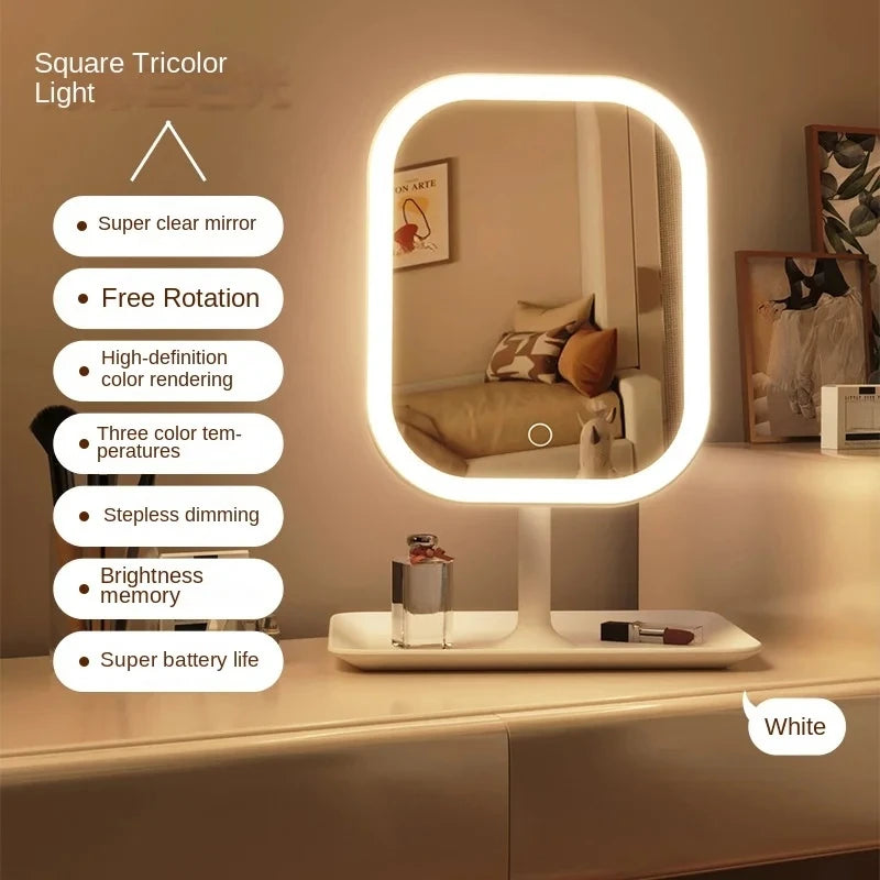 Espelho de Vidro Premium com Luz LED – Design Slim e Certificação CE.