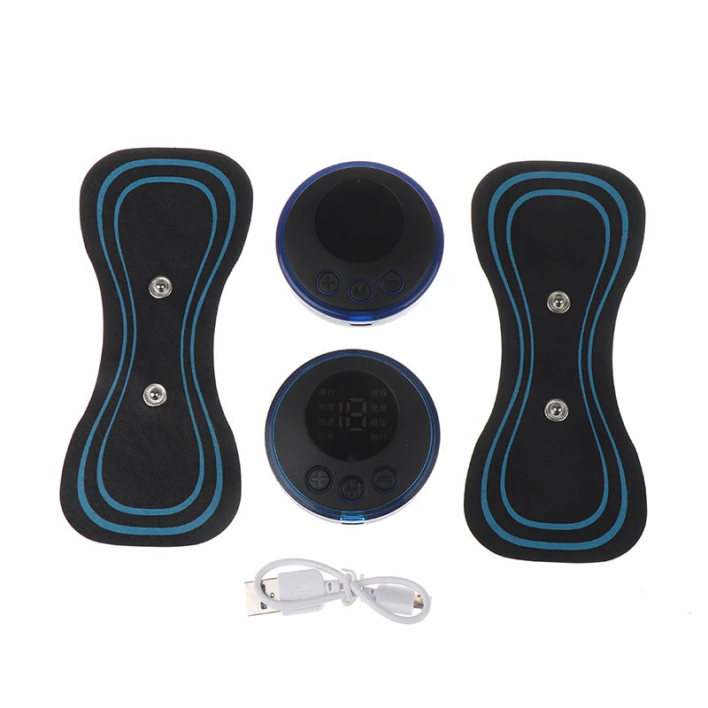 Massageador Cervical EMS Portátil: Alívio da Dor com 8 Modos de Pulso e Estimulação Muscular
