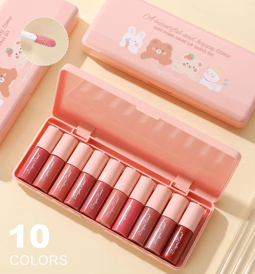 Combo Gloss Labial Dragon Ranee – Hidratação Intensa e Brilho Espelhado.