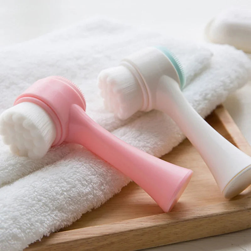 Escova Facial Dual-Action 3D – Limpeza Profunda e Massagem Relaxante