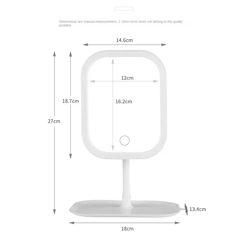 Espelho de Vidro Premium com Luz LED – Design Slim e Certificação CE.