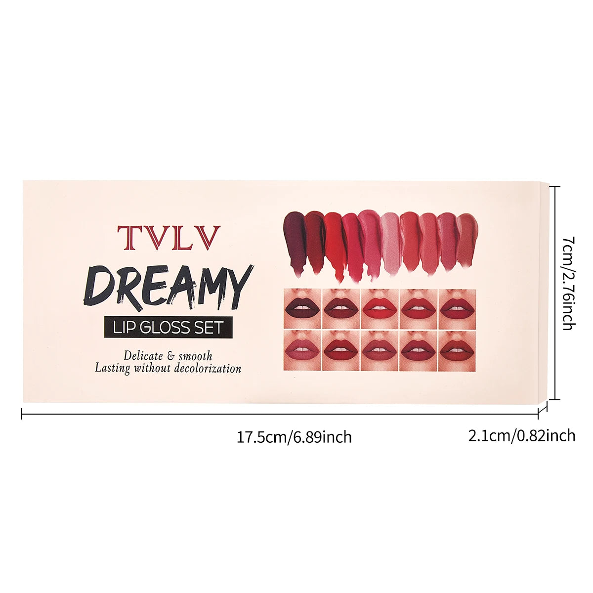 10pcs Lip Gloss Velvet Lipstick - À Prova de Tudo e 24h de Duração!