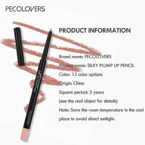 12 Cores Lápis de Contorno Labial Precision – Definição Perfeita, Longa Duração Á Prova Dágua