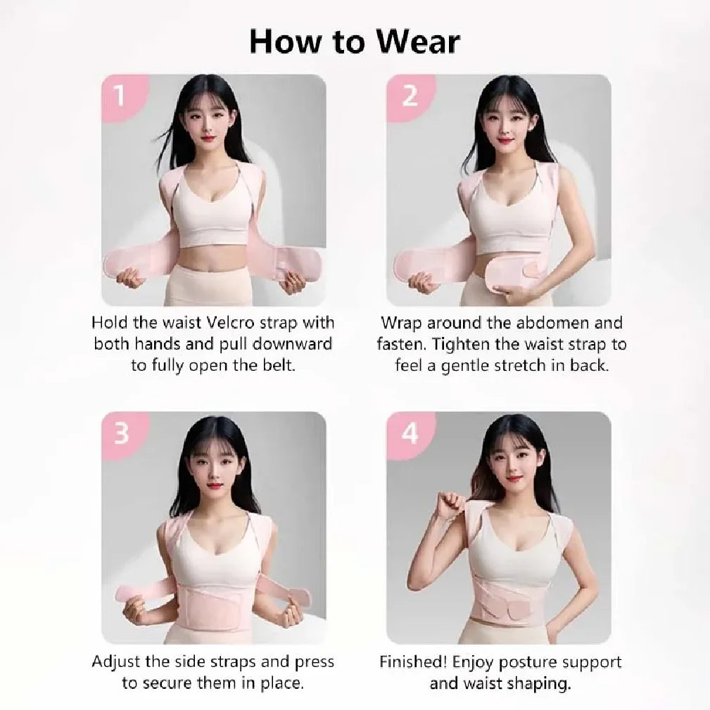 Cinta Modeladora e Corretor Postural 2 em 1 – Alinhamento de Coluna e Suporte Abdominal