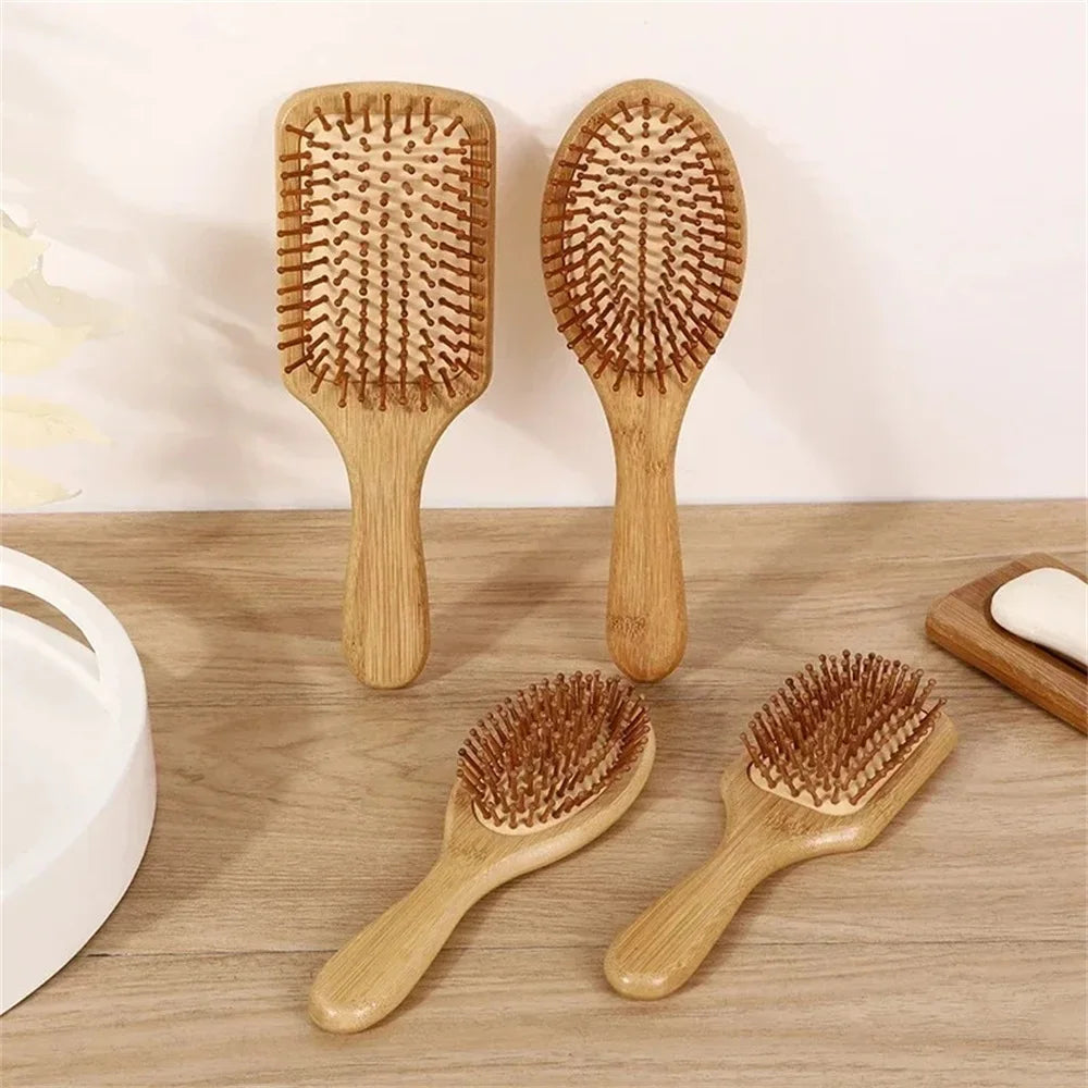 Escova de Bambu Natural YUNTES – Massagem Terapêutica e Estímulo ao Crescimento